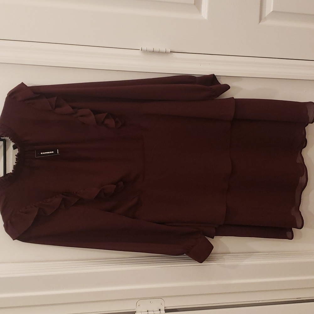 EXPRESS Maroon Dress Womens size Large